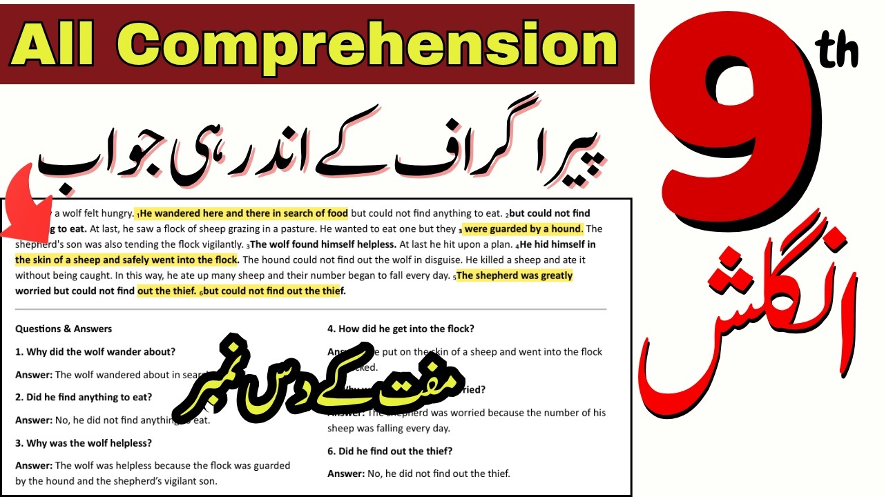 📘 Class 9th English Comprehension | Important Passages 2026 | Punjab Board Preparation