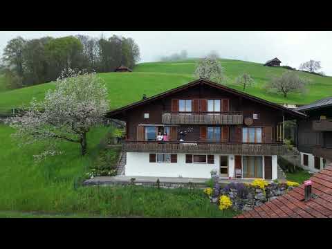 🇨🇭Swiss Vacation Chalet  - DRONE view #switzerlandbeauty #europe #travel #birdseyeview