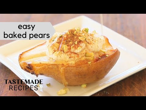 Easy Baked Pears with Mascarpone Cream