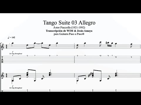 Tango Suite 03 - Ástor Piazzolla - Tablatura por Jesús Amaya...