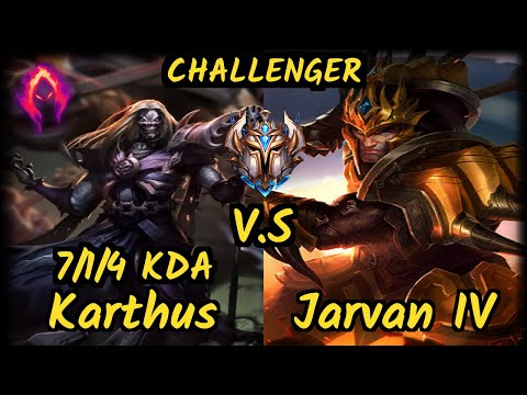 Spirit (KARTHUS) vs JARVAN IV - 7/1/4 KDA JUNGLE CHALLENGER GAMEPLAY - KR