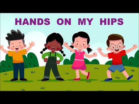 Hands On My Hips - Action Song - Nursery Rhyme For Kids [Lyrics] #nurseryrhymes #kidssongs #kidssong
