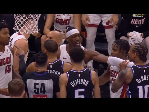 Bam Adebayo steps in as DeMar DeRozan and Russell Westbrook have words for Heat