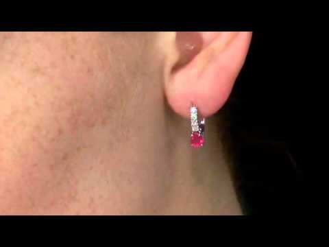 Ruby Earrings with Diamonds - 1.0 Carat in 14K White Gold | MyJewelryBox