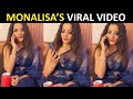 Monalisa Stuns In A Sheer Blue Saree With Plunging Neckline Blouse Fans Shower Love