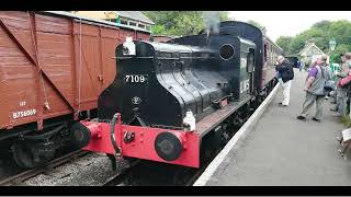 Sentinel Steam Locomotive No. 7109 Charter at the Somerset & Dorset Railway.