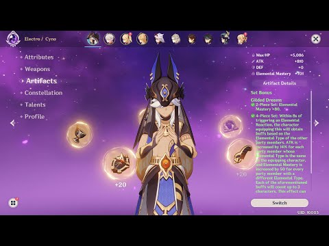 (SHOWCASE) Cyno Aggravate  Damage (Em Build) | Genshin Impact 3.1