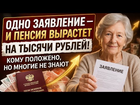 ОДНО ЗАЯВЛЕНИЕ —И ПЕНСИЯ ВЫРАСТЕТ НА тысячи рублей. Кому положено, но многие не знают.