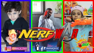 Guerra pica de Nerf uma batalha com Manu e Joca  Nerf WAR