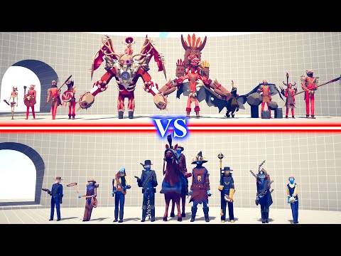 TRIBAL DLC TEAM vs WILD WEST DLC TEAM - Totally Accurate Battle Simulator TABS