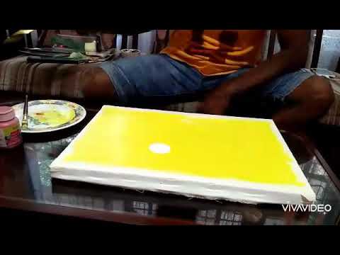 Acrylic Painting - LORD BUDDHA STATUE with Sunset.