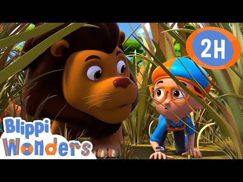 Lions | Blippi Wonders | Preschool Learning | Moonbug Tiny TV