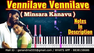 Vennilave Vennilave Piano notes  minsara kanavu  A