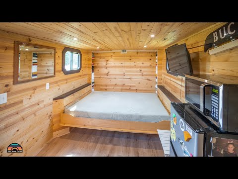 DIY Cargo Trailer Tiny House - Affordable Camper W/ Clever Murphy Bed Design