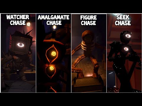 The Foundation 4 Different Enemies Chase Scene | Watcher vs Seek vs Amalgamate vs Figure