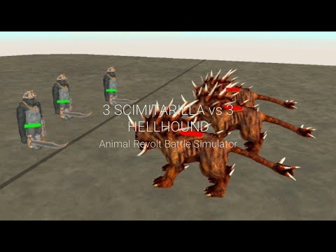 3 SCIMITARILLA vs 3 HELLHOUND - Animal Revolt Battle Simulator!