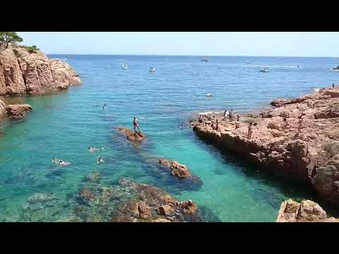 the best coastal beaches of catalonia by air lloret de mar / blanes  4K