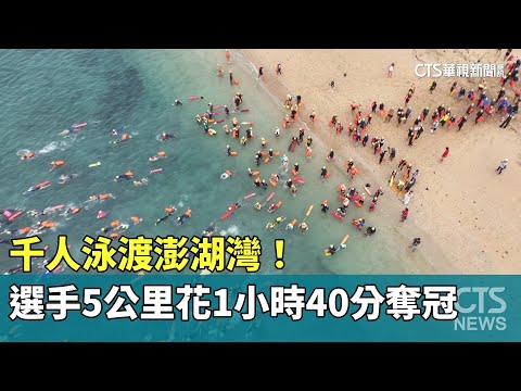 千人泳渡澎湖灣！　選手5公里花1小時40分奪冠