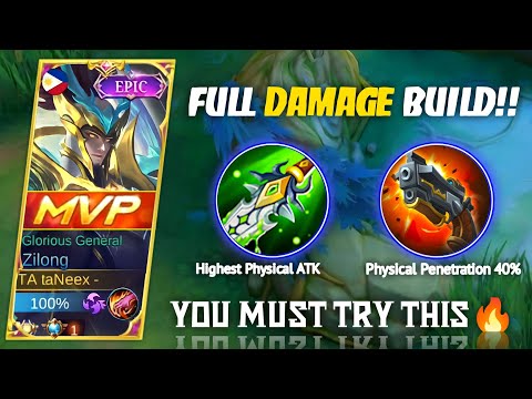 ZILONG PERFECT FULL DAMAGE BUILD! TOP GLOBAL ZILONG BEST BUILD 2022 - MLBB