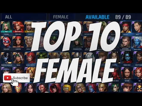 TOP 10 FEMALE CHARACTERS -  PVE ( ABL ABX/ WBL ) - BEST LOOKING AND HUGE VALUE | Marvel Future Fight