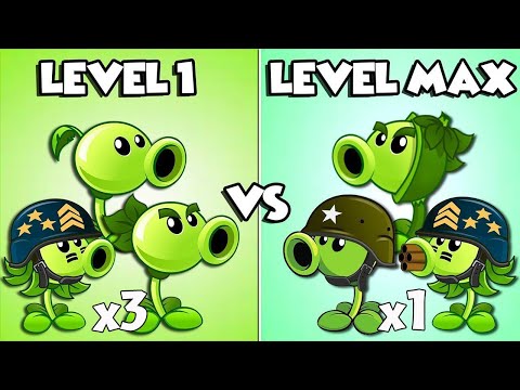 Every Plants Level 1 Vs Level Max use 5 Plant Food Vs Deep Sea Gargantuar Zombie Level 5 - PvZ 2