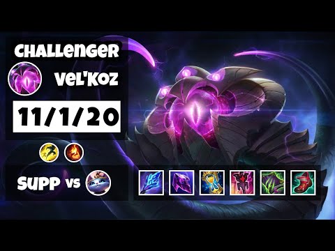 Vel'Koz Challenger Gameplay S11 Replay 11.12 Support (11/1/20) - TURKISH
