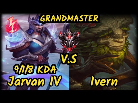 Djoko (JARVAN IV) vs IVERN - 9/1/8 KDA JUNGLE GAMEPLAY - EUW Ranked GRANDMASTER