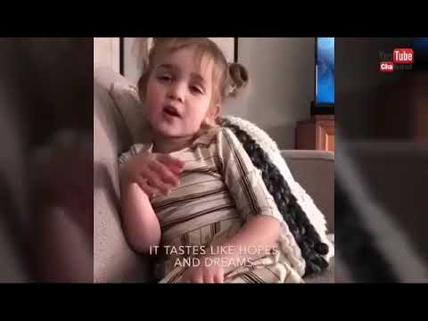 Little girl who talks about coffee