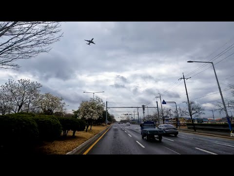 [4k] Cloudy Day Downtown Ambience Driving | Hwangnyeong Tunnel - Gimhae Airport - Myeongji #23