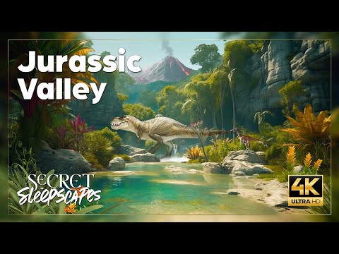 Volcano Thunder & Jungle Ambience for Focus, Relaxing, Deep sleep | 6 hrs | 4K  🎟️🌴🌋🦖