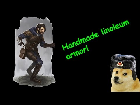 Handmade linoleum armor