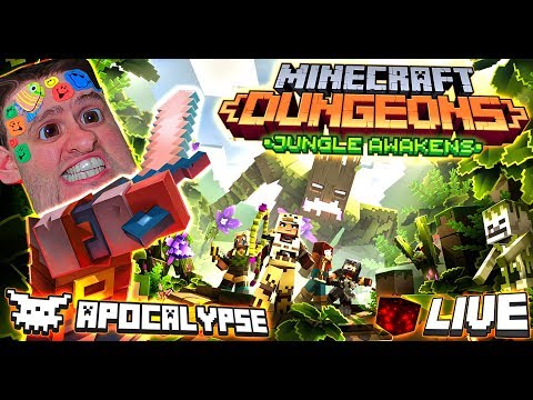 LIVE Minecraft Dungeons Jungle Awakens NEW GAME DLC | PRO Apocalypse Difficulty Gameplay Playthrough