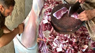 Amazing Goat Cutting By Expert Butcher | Mutton Cutting Skills | Goat Meat Cutting Factory