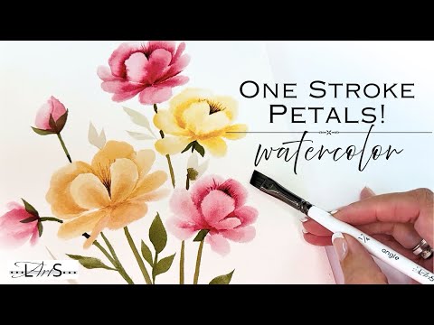 WHAT?! 😱🤯 Watercolor Petals in just ONE Stroke! Gorgeous Loose Watercolor Flowers you NEED to Try!