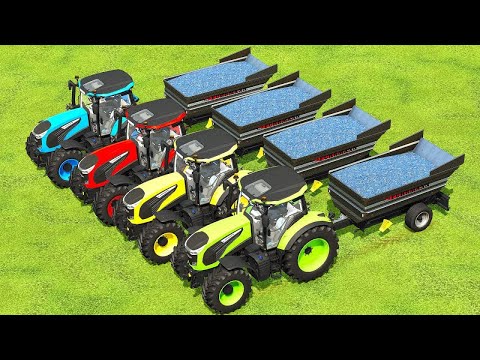 TRANSPORT, HARVEST AND LOAD GRAPE WITH COLORED LANDINI TRACTORS - Farming Simulator 22