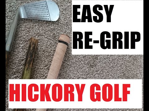 Re-gripping antique hickory golf club made easy