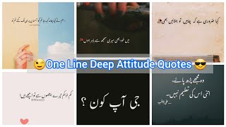 ✍One line attitude quotes in urdu for status/dp/