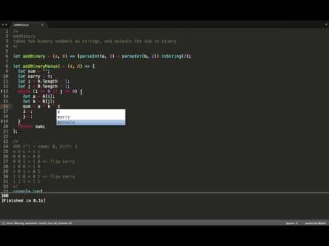 Javascript Es6 Algorithms Addbinary Adds Two Binary Numbers Together