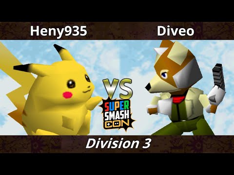 SSC 2022 Division 3 - Heny935 (Pikachu) Vs. Diveo (Fox) SSB64 Smash Bros Tournament