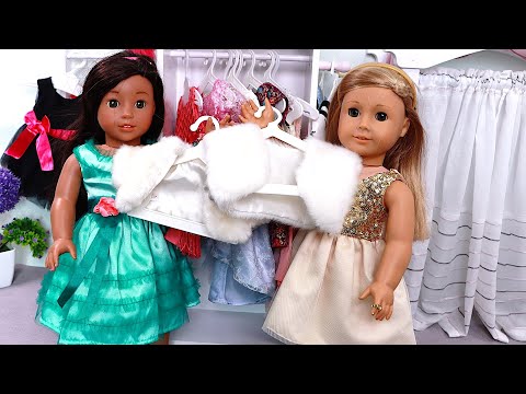 Doll friends shopping for the perfect glam dress!