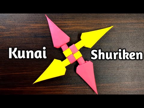 How To Make A Paper Kunai Shuriken (4 - Blade) - Aadrit's Origami