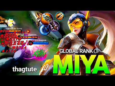 BRUTAL DAMAGE! Miya thagtute Carry on Insane Burst Damage Build Global of Rank Miya - Mobile Legends