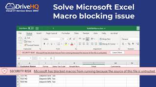 Solve Microsoft Office file Macro Security Blocking issue when the file is on a network drive