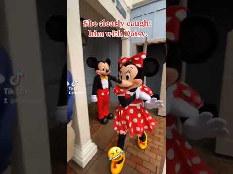 Minnie Mouse catches Mickey Mouse with Daisy Duck at Disneyland  #disney #disneyparks #disneyland