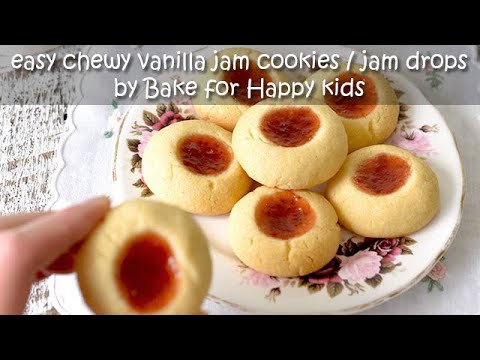Quick Easy Chewy Vanilla Jam Cookies / Jam Drops