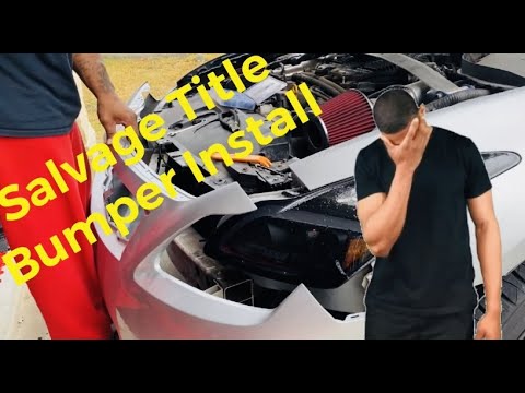 G37s OEM Front bumper install a on salvage title