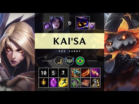 Kai'Sa ADC vs Veigar: Triple Kill, Unstoppable - BR Challenger Patch 14.24