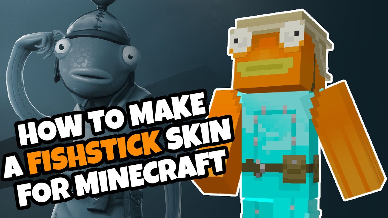 How to make A Fortnite Fishstick Minecraft skin simple blockbench tutorial
