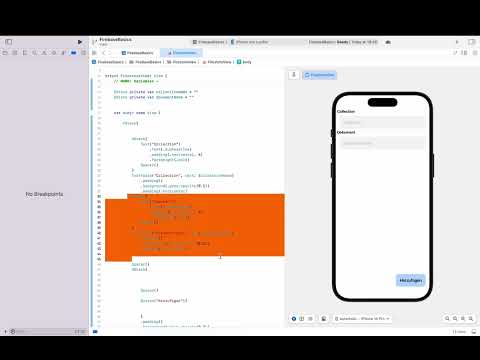 Firebase Firestore Tutorial: Collection mit SwiftUI hinzufügen in Xcode