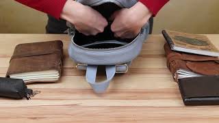 Шкіряний жіночий рюкзак із натуральної шкіри Shvigel 16303 блакитний